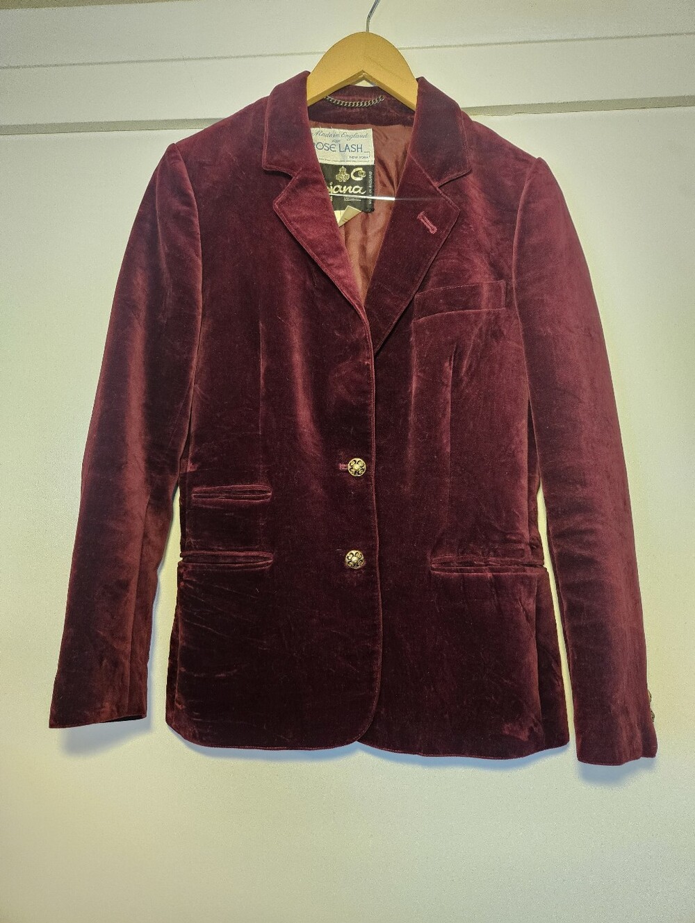 Vintage Burgundy Velvet Blazer - Tailored Women's Suit Jacket